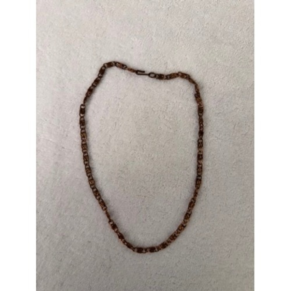 Vintage Copper Tone Intricate Link Chain Necklace J-Hook Closure Retro‎ Jewelry